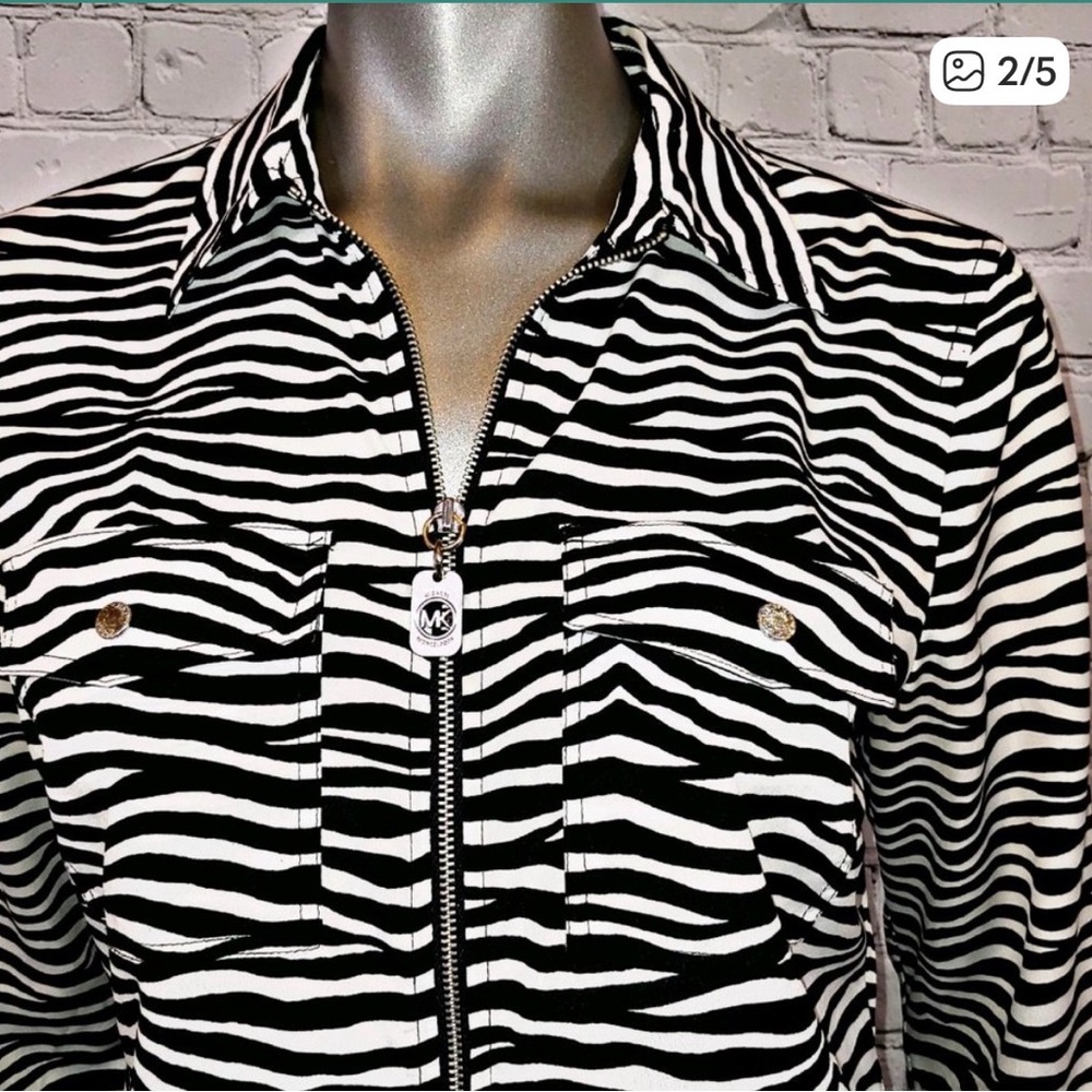 Michael Kors Zebra Print Zip Up - M